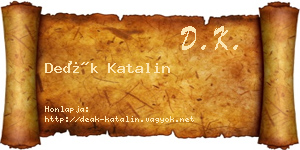 Deák Katalin névjegykártya