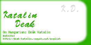 katalin deak business card